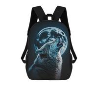 sinyumoney Wolf Howling at Moon Mochilas Impresas En 3D 17inch Mochila Escolar Infantil Para Exteriores, Mochila Informal De Día, Bolsas De Viaje Informales Para Estudiantes De Secundaria