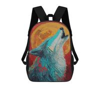 sinyumoney Wolf Howling at Moon Painting Mochilas Infantiles Impresas En 3D Para Niños. Mochilas De Viaje De Moda Para Niños. Mochila Escolar Para Estudiantes De Primaria Y Secundaria.