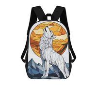 sinyumoney Wolf Howling at The Moon Mochila Escolar Infantil Impresa En 3D Para Niños, Mochilas De Viaje, Bolsas Para Libros Para Niños Estudiantes De Primaria 17inch
