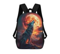 sinyumoney Wolf Howling at The Moon Mochila Ligera Informal Para El Día A Día, Mochila Escolar Para El Campus, Actividades Al Aire Libre, Viajes Y Deportes 17inch