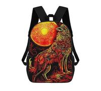 sinyumoney Wolf Howling at The Moon Mochilas Escolares Impresas En 3D, Mochila Escolar Informal Para Niños, Mochila Escolar De Moda Para Estudiantes De Secundaria 17inch