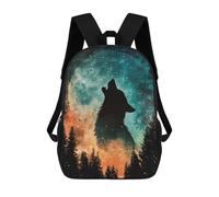 sinyumoney Wolf Howling at The Moon Mochilas Impresas En 3D 17inch Mochila Escolar Infantil Para Exteriores, Mochila Informal De Día, Bolsas De Viaje Informales Para Estudiantes De Secundaria