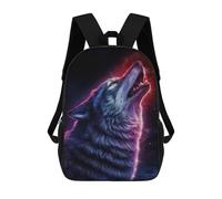 sinyumoney Wolf Howling at The Stars Mochila Escolar Infantil, Mochilas Impresas En 3D, Mochilas Escolares De Moda Para Niños De Primaria Y Secundaria 17inch