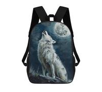 sinyumoney Wolf Howling Moon Night Mochila Escolar Impresa En 3D Mochilas Informales Para Niños Mochila Escolar Impresa En 3D Para Niños De Primaria Y Secundaria 17inch