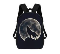 sinyumoney Wolf Howling Under Moon Mochila Infantil, Mochila Escolar Para Niños, Mochila Escolar Infantil Con Estampado 3D De Dibujos Animados, Mochila De Gran Capacidad Para Niños Y Niñas 17inch