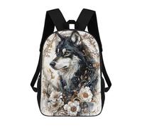sinyumoney Wolf in Bloom Mochila Infantil De Moda Divertida Mochila Escolar Para Niños Y Adolescentes Con Impresión 3D Para Niños 17inch