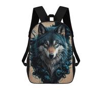 sinyumoney Wolf in Blue Smoke Mochila Escolar Infantil Impresa En 3D Para Niños, Mochilas De Viaje, Bolsas Para Libros Para Niños Estudiantes De Primaria 17inch