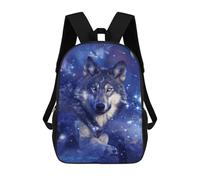 sinyumoney Wolf in Cosmic Dreams Mochila Escolar Mochilas Escolares Para Niñas Y Niños Mochila Con Bolsillo Mochila Escolar De Moda Para Niños 17inch