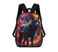sinyumoney Wolf in Galaxy Fantasy Mochila Escolar Ligera Para Aeropuerto, Estudiantes Universitarios, Mochila Para Hombres, Mujeres Y Adolescentes 17inch