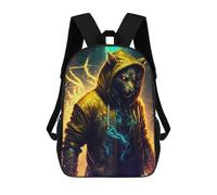 sinyumoney Wolf in Hoodie Digital Art Mochilas Informales Para Niños, Mochila Escolar Para Adolescentes, Niñas Y Niños, Mochilas Para Libros 17inch