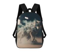 sinyumoney Wolf in Smoke-3 Mochilas Impresas En 3D Para Niños, Mochila Escolar, Mochila Informal Para Exteriores, Mochila Informal De Moda Para Niños, Lindas Bolsas De Viaje 17inch