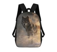 sinyumoney Wolf in Snow with Fire Effect 17inch Mochila Escolar Impresa En 3D Para Niños, Mochila Escolar Informal De Moda, Mochilas De Viaje Para Niños Y Estudiantes.