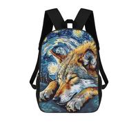 sinyumoney Wolf in Starry Night Style Mochilas Informales Para Niños, Mochila Escolar Para Adolescentes, Niñas Y Niños, Mochilas Para Libros 17inch