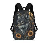 sinyumoney Wolf in Sunflower Field Mochila Escolar Infantil Impresa En 3D, Mochila Informal De Moda Para Niños, Mochila De Viaje De Alta Capacidad Para Libros Para Niños 17inch