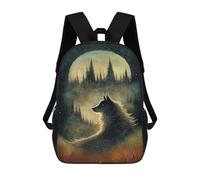sinyumoney Wolf in The Moonlight Mochilas Mochilas Infantiles Mochila Escolar Mochila Escolar Infantil Impresa En 3D Mochilas De Viaje De Moda Para Niños De Primaria Y Secundaria 17inch