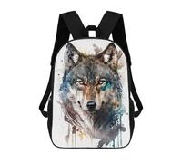 sinyumoney Wolf in Watercolor Mochila Escolar, Mochila Infantil Para Niños Y Adolescentes, Regalos, Mochilas De Día Con Impresión 3D, Mochila Escolar, Mochila Para Libros 17inch