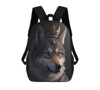 sinyumoney Wolf King Funny Mochila Escolar De Moda Para Estudiantes, Adecuada Para Niños Y Niñas, Mochila Informal Para Viajes Al Aire Libre, Esencial Para El Día A Día 17inch
