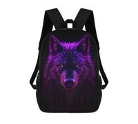 sinyumoney Wolf Magenta Neon Mochila Escolar Resistente Al Agua, Mochila De Viaje, Bolsa Para Computadora Para Niñas, Niños Y Adolescentes 17inch
