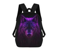 sinyumoney Wolf Magenta Neon Mochilas Infantiles Mochila Escolar Impresa En 3D Para Niños Mochilas De Viaje Bolsas Para Libros Para Niños 17inch Mochila Escolar
