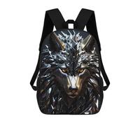 sinyumoney Wolf Metallic Silver Mochila Escolar Resistente Al Agua Para Computadora, Ideal Para Campus, Actividades Al Aire Libre, Viajes Y Deportes 17inch