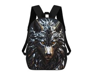 sinyumoney Wolf Metallic Silver Mochila Escolar Resistente Al Agua Para Computadora, Ideal Para Campus, Actividades Al Aire Libre, Viajes Y Deportes 17inch