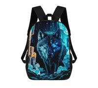 sinyumoney Wolf Mochila Escolar Para Niños Y Niñas, Mochila Informal De Viaje, Mochila De Gran Capacidad Para El Día A Día 17inch