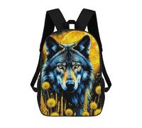 sinyumoney Wolf Moon Dandelions Mochilas Impresas En 3D 17inch Mochila Escolar Infantil Para Exteriores, Mochila Informal De Día, Bolsas De Viaje Informales Para Estudiantes De Secundaria