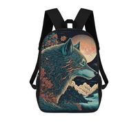 sinyumoney Wolf Moon Fantasy Art Print Mochilas Infantiles Impresas En 3D Para Niños. Mochilas De Viaje De Moda Para Niños. Mochila Escolar Para Estudiantes De Primaria Y Secundaria.