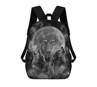 sinyumoney Wolf Moon Night Art Print Mochila, Mochila Infantil, Mochila Escolar Para Estudiantes, Mochila Para Libros, Mochila Escolar Impresa En 3D Para Niños Y Niñas 17inch
