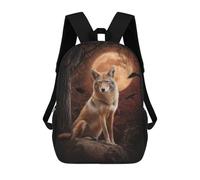 sinyumoney Wolf Moon Night Scene-1 Mochila Infantil De 17 Pulgadas, Mochila Escolar Con Estampado 3D De Dibujos Animados Para Niños Y Adolescentes.