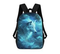 sinyumoney Wolf Moon Night Sky Mochila Infantil De 17 Pulgadas, Mochila Escolar Con Estampado 3D De Dibujos Animados Para Niños Y Adolescentes.