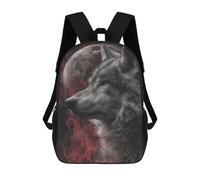 sinyumoney Wolf Moon Spirit Art Print Mochilas De 17 Pulgadas Para Niños, Mochilas Escolares Impresas En 3D Para Estudiantes De Primaria Y Secundaria, Para Niños Y Niñas.