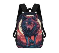 sinyumoney Wolf Moonlit Wilderness Mochila Escolar Impresa En 3D 17inch Mochilas De Moda Para Niños, Mochilas Escolares Para Niños De Primaria Y Secundaria