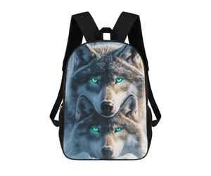 sinyumoney Wolf Mother And Cub Mochila Escolar De Moda Para Estudiantes, Adecuada Para Niños Y Niñas, Mochila Informal Para Viajes Al Aire Libre, Esencial Para El Día A Día 17inch