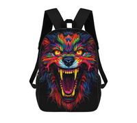 sinyumoney Wolf Neon Mochila Infantil, Mochila Escolar Impresa En 3D, Mochila Para Niños Y Niñas, Mochila Escolar Ajustable Para La Escuela Primaria 17inch