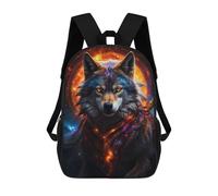 sinyumoney Wolf Night Galaxy Mochilas Para Niños Mochila Escolar Mochila Escolar Impresa En 3D Para Niños Estudiantes De Primaria Y Secundaria 17inch