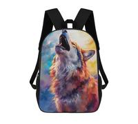 sinyumoney Wolf Night Mochilas Escolares Mochilas Escolares De Secundaria Mochila Informal Para Acampar Aventuras Al Aire Libre Y Viajes Diarios 17inch