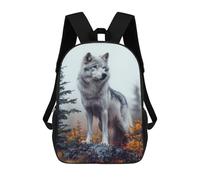 sinyumoney Wolf on A Rock in Autumn Mochila Escolar De Moda Para Papelería, Impermeable, Informal, Para El Campus, Actividades Al Aire Libre, Viajes Y Deportes 17inch