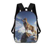 sinyumoney Wolf on Mountain Peak Mochila Escolar Infantil Impresa En 3D Para Niños, Mochila De Viaje De Alta Capacidad, Bolsas Para Libros, Mochila Escolar Infantil 17inch