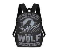 sinyumoney Wolf on The Hill Motivational Quote Mochila Escolar Para Ordenador, Para El Colegio/trabajo/viajes Para Niñas, Niños Y Adolescentes 17inch
