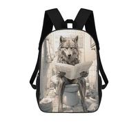 sinyumoney Wolf on Toilet Mochila Escolar, Mochila Infantil Para Niños Y Adolescentes, Regalos, Mochilas De Día Con Impresión 3D, Mochila Escolar, Mochila Para Libros 17inch