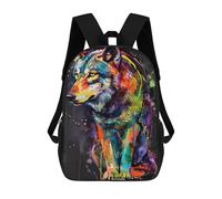 sinyumoney Wolf Popart Painting Mochila Infantil Para Niñas, Mochila Escolar 3D, Mochila Para Niños Pequeños, Mochila Informal De Día, Mochila Escolar De Moda 17inch