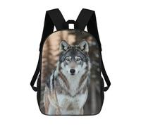 sinyumoney Wolf Portrait in Winter Mochila Infantil, Mochila Escolar De Gran Capacidad Para Estudiantes, Mochila Para Libros, Mochila Para Niños, Niñas, Adultos Y Adolescentes 17inch