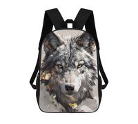 sinyumoney Wolf Portrait with Gold Accents Mochila Escolar, Mochila De Viaje, Mochila Universitaria, Mochilas Para El Campus, Actividades Al Aire Libre, Viajes Y Deportes 17inch