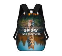 sinyumoney Wolf Reflection - Grow Into Greatness Mochila Escolar Para Niñas Y Niños, Mochilas De Gran Capacidad, Mochilas Ligeras Para Niños Y Estudiantes 17inch