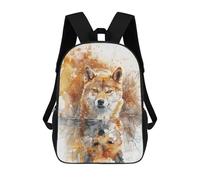 sinyumoney Wolf Reflection Watercolor Mochila De Peluche Con Dibujos Animados, Mochila 3D Para Niños, Bolsa Escolar, Idea De Regalo De Cumpleaños Para Niños Y Niñas 17inch