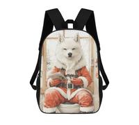 sinyumoney Wolf Santa on Toilet Mochila Escolar De Moda Para Estudiantes, Adecuada Para Niños Y Niñas, Mochila Informal Para Viajes Al Aire Libre, Esencial Para El Día A Día 17inch