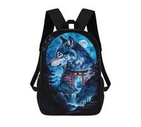 sinyumoney Wolf Silhouette Torii Gate Mochilas Escolares Mochilas Escolares De Secundaria Mochila Informal Para El Campus Viajes Al Aire Libre Deportes 17inch