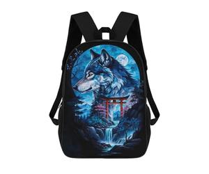 sinyumoney Wolf Silhouette Torii Gate Mochilas Escolares Mochilas Escolares De Secundaria Mochila Informal Para El Campus Viajes Al Aire Libre Deportes 17inch