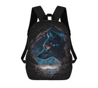 sinyumoney Wolf Spirit Galaxy Art Print Mochila Escolar Grande Resistente Al Agua Para Portátil Para Niñas Y Adolescentes 17inch